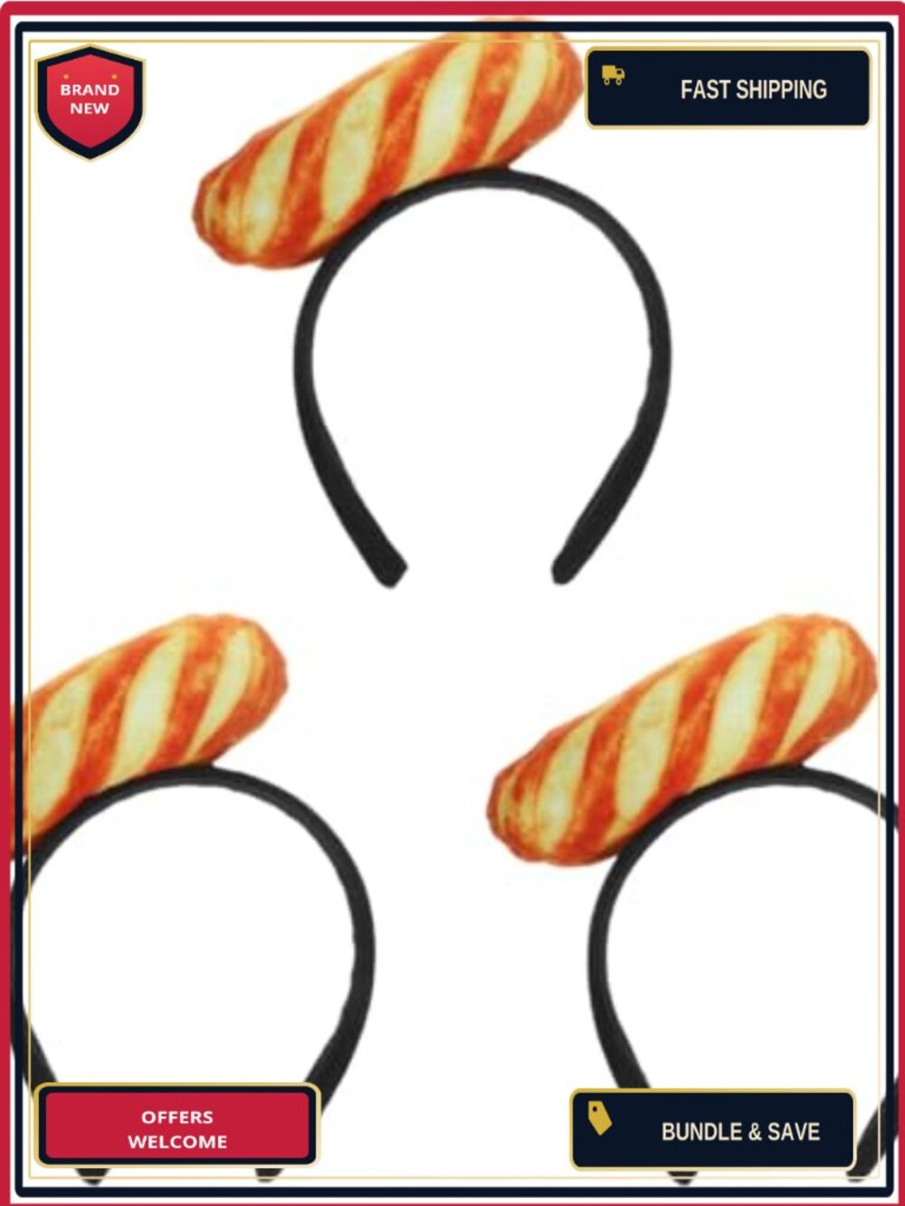 Novelty Bread Headband Cosplay Party Dress Up Photo Prop Costume Headwear